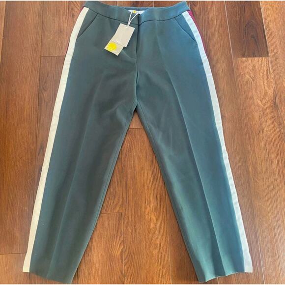 Boden Size Green Bristol Tuxedo Stripe Pants White Red 12R - Picture 6 of 9
